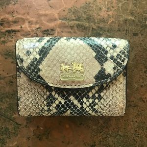Coach Black/Multi Python Embossed Leather Wallet